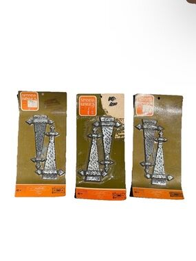 NOS Tri-Dimensional Ornamental Door Hinges 6" Mediterranean Spanish Style 3 Prs